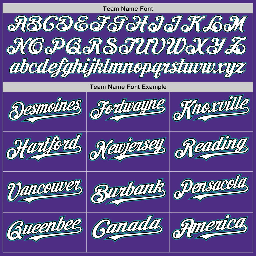 Custom Purple Teal Pinstripe White-Black Two-Button Unisex Softball Jersey photo 4