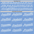 Custom Light Blue White Pinstripe White Two-Button Unisex Softball Jersey photo 3