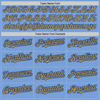Custom Light Blue Royal Pinstripe Old Gold Two-Button Unisex Softball Jersey photo 4