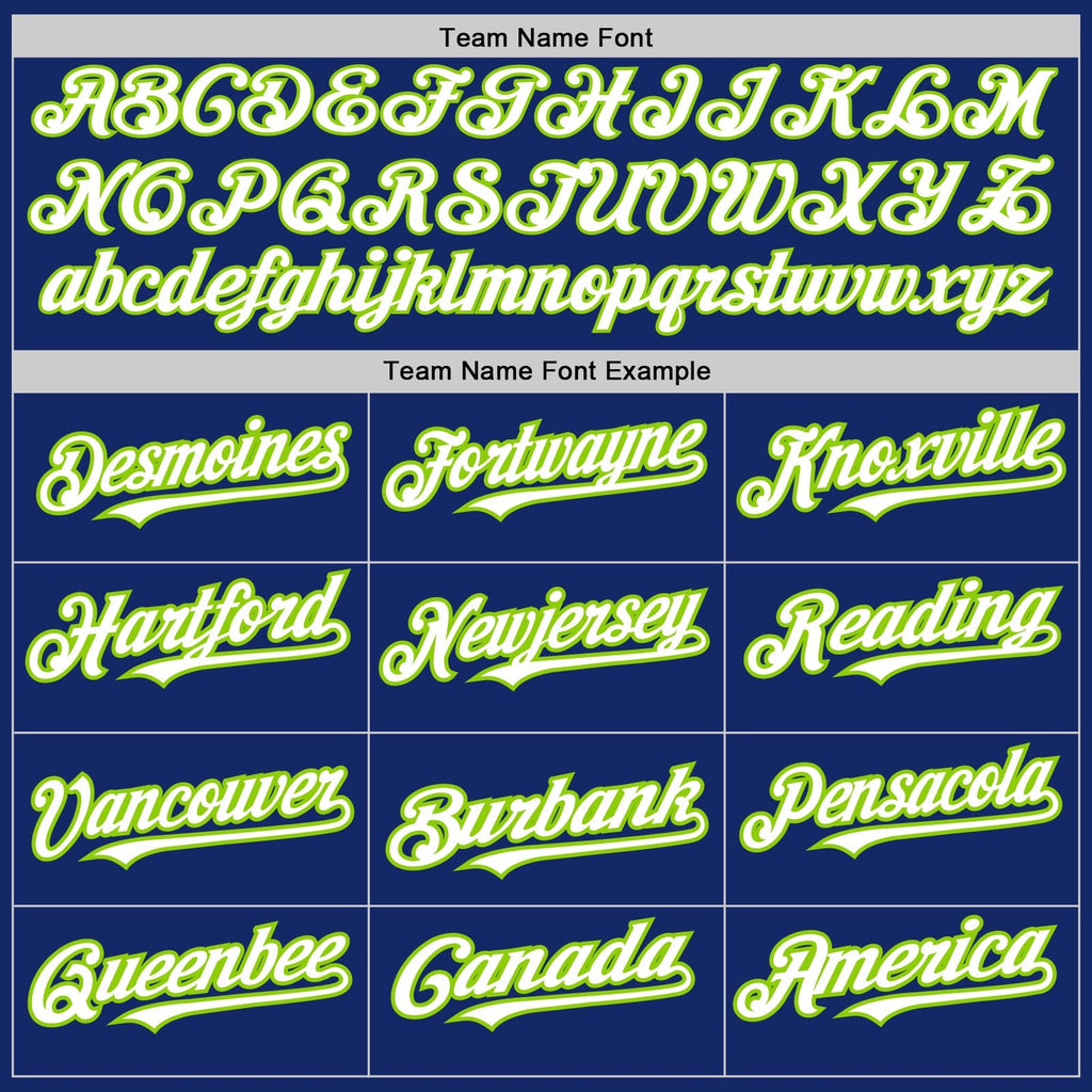 Custom Royal Neon Green Pinstripe White Two-Button Unisex Softball Jersey photo 4