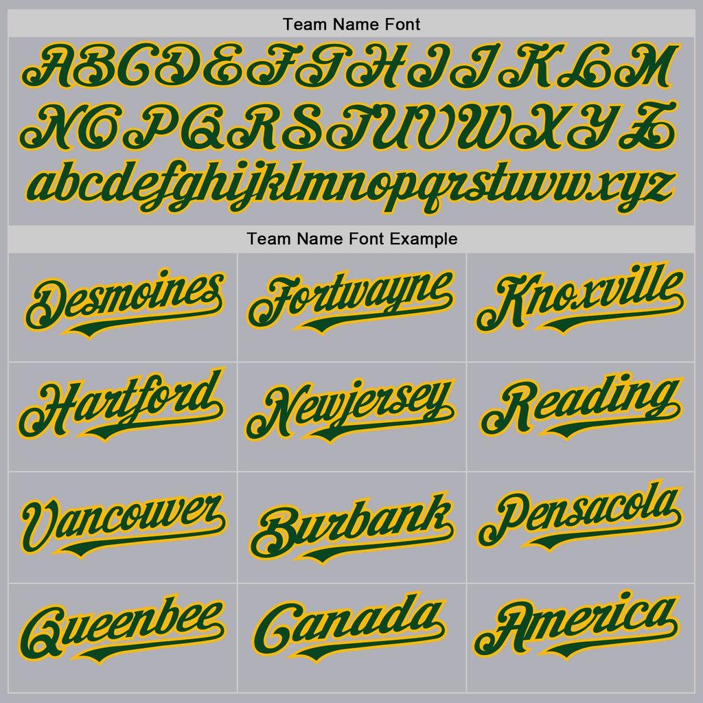 Custom Gray Green Pinstripe Gold Two-Button Unisex Softball Jersey photo 3