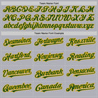 Custom Gray Green Pinstripe Gold Two-Button Unisex Softball Jersey photo 3