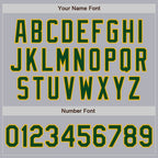 Custom Gray Green Pinstripe Gold Two-Button Unisex Softball Jersey photo 4