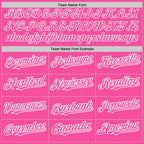 Custom Pink White Pinstripe White Two-Button Unisex Softball Jersey photo 3