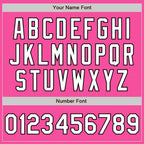 Custom Pink Black Pinstripe White Two-Button Unisex Softball Jersey photo 5