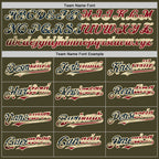 Custom Olive Cream Pinstripe Vintage USA Flag Salute To Service Two-Button Unisex Softball Jersey photo 4