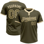 Custom Olive Cream Pinstripe Camo Salute To Service Two-Button Unisex Softball Jersey photo 1