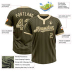 Custom Olive Cream Pinstripe Camo Salute To Service Two-Button Unisex Softball Jersey photo 3
