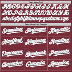 Custom Burgundy Gray Pinstripe White Two-Button Unisex Softball Jersey photo 4