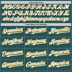 Custom Midnight Green Old Gold Pinstripe White Two-Button Unisex Softball Jersey photo 3