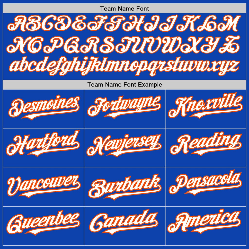 Custom Thunder Blue Orange Pinstripe White Two-Button Unisex Softball Jersey photo 4