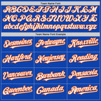 Custom Thunder Blue Orange Pinstripe White Two-Button Unisex Softball Jersey photo 4