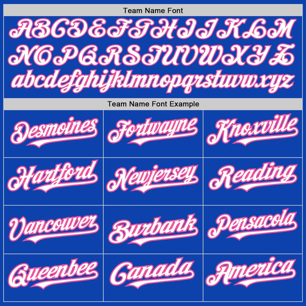 Custom Thunder Blue Pink Pinstripe White Two-Button Unisex Softball Jersey photo 4