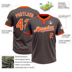 Custom Steel Gray Orange Pinstripe White Two-Button Unisex Softball Jersey photo 3