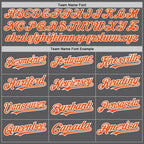 Custom Steel Gray Orange Pinstripe White Two-Button Unisex Softball Jersey photo 4