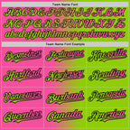 Custom Neon Green Pink-Black Gradient Fashion Two-Button Unisex Softball Jersey photo 3