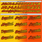 Custom Orange Yellow-Black Gradient Fashion Two-Button Unisex Softball Jersey photo 3