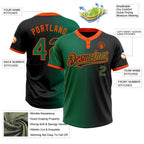 Custom Black Kelly Green-Orange Gradient Fashion Two-Button Unisex Softball Jersey photo 3