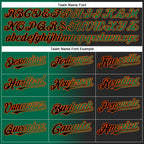 Custom Black Kelly Green-Orange Gradient Fashion Two-Button Unisex Softball Jersey photo 4