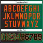 Custom Black Kelly Green-Orange Gradient Fashion Two-Button Unisex Softball Jersey photo 5