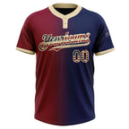 Custom Navy Vintage USA Flag Maroon-City Cream Gradient Fashion Two-Button Unisex Softball Jersey photo 2