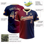 Custom Navy Vintage USA Flag Maroon-City Cream Gradient Fashion Two-Button Unisex Softball Jersey photo 3