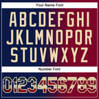 Custom Navy Vintage USA Flag Maroon-City Cream Gradient Fashion Two-Button Unisex Softball Jersey photo 5