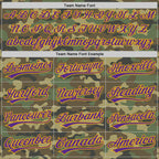 Custom Camo Purple-Gold Salute To Service Two-Button Unisex Softball Jersey photo 3