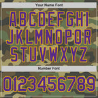 Custom Camo Purple-Gold Salute To Service Two-Button Unisex Softball Jersey photo 4