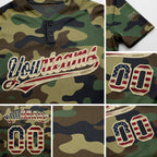 Custom Camo Vintage USA Flag-Cream Salute To Service Two-Button Unisex Softball Jersey detail