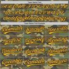 Custom Camo Gold-Black Salute To Service Two-Button Unisex Softball Jersey photo 4