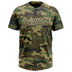 Custom Camo Olive-Cream Salute To Service Two-Button Unisex Softball Jersey photo 2