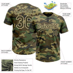 Custom Camo Olive-Cream Salute To Service Two-Button Unisex Softball Jersey photo 3