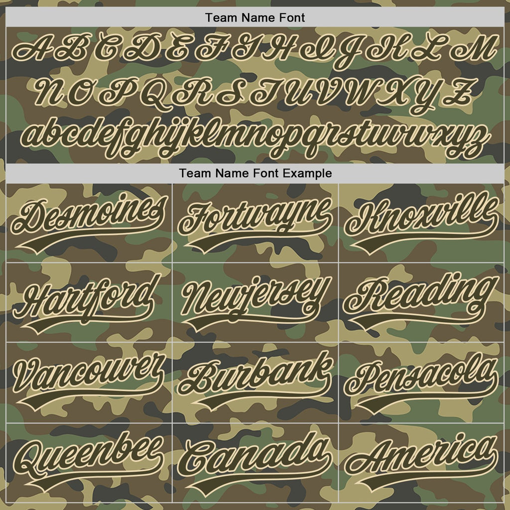 Custom Camo Olive-Cream Salute To Service Two-Button Unisex Softball Jersey photo 4