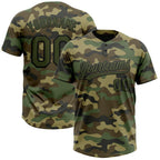 Custom Camo Olive-Black Salute To Service Two-Button Unisex Softball Jersey photo 1