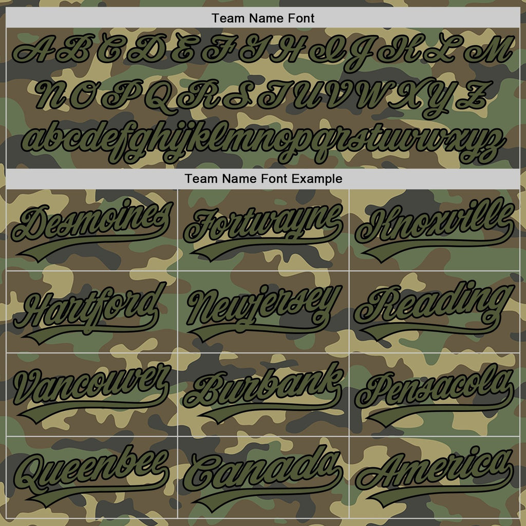 Custom Camo Olive-Black Salute To Service Two-Button Unisex Softball Jersey photo 4