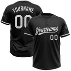 Custom Black White Two-Button Unisex Softball Jersey photo 1