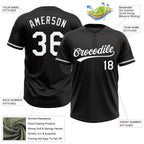 Custom Black White Two-Button Unisex Softball Jersey photo 3