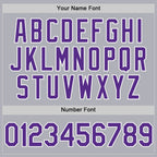 Custom Gray Purple-White Two-Button Unisex Softball Jersey photo 4