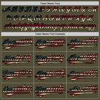 Custom Olive Vintage USA Flag-Black Salute To Service Two-Button Unisex Softball Jersey photo 3