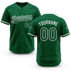Custom Kelly Green White Two-Button Unisex Softball Jersey
