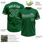 Custom Kelly Green White Two-Button Unisex Softball Jersey photo 3