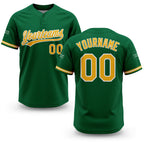 Custom Kelly Green Gold-White Two-Button Unisex Softball Jersey