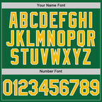 Custom Kelly Green Gold-White Two-Button Unisex Softball Jersey photo 5