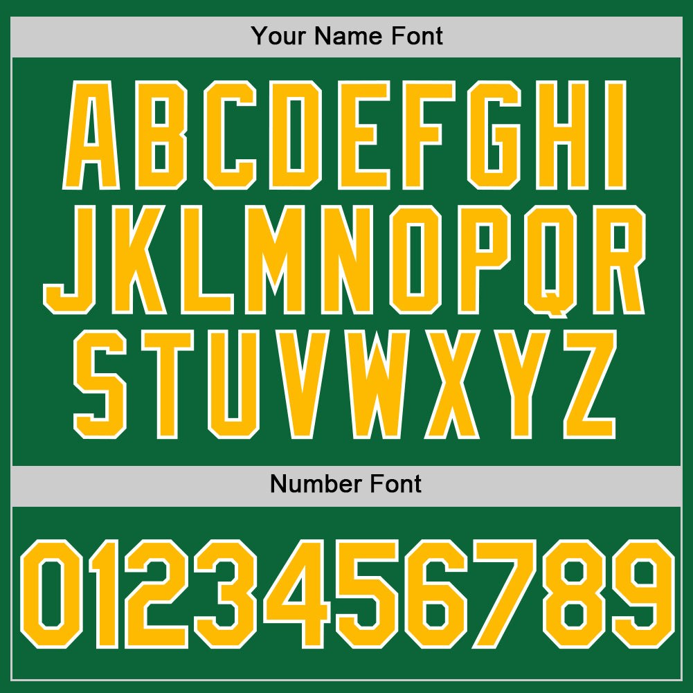 Custom Kelly Green Gold-White Two-Button Unisex Softball Jersey photo 5
