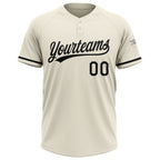Custom Cream Black Two-Button Unisex Softball Jersey photo 1