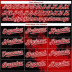 Custom Red Black-White 3D Pattern Abstract Brush Stroke Two-Button Unisex Softball Jersey photo 4
