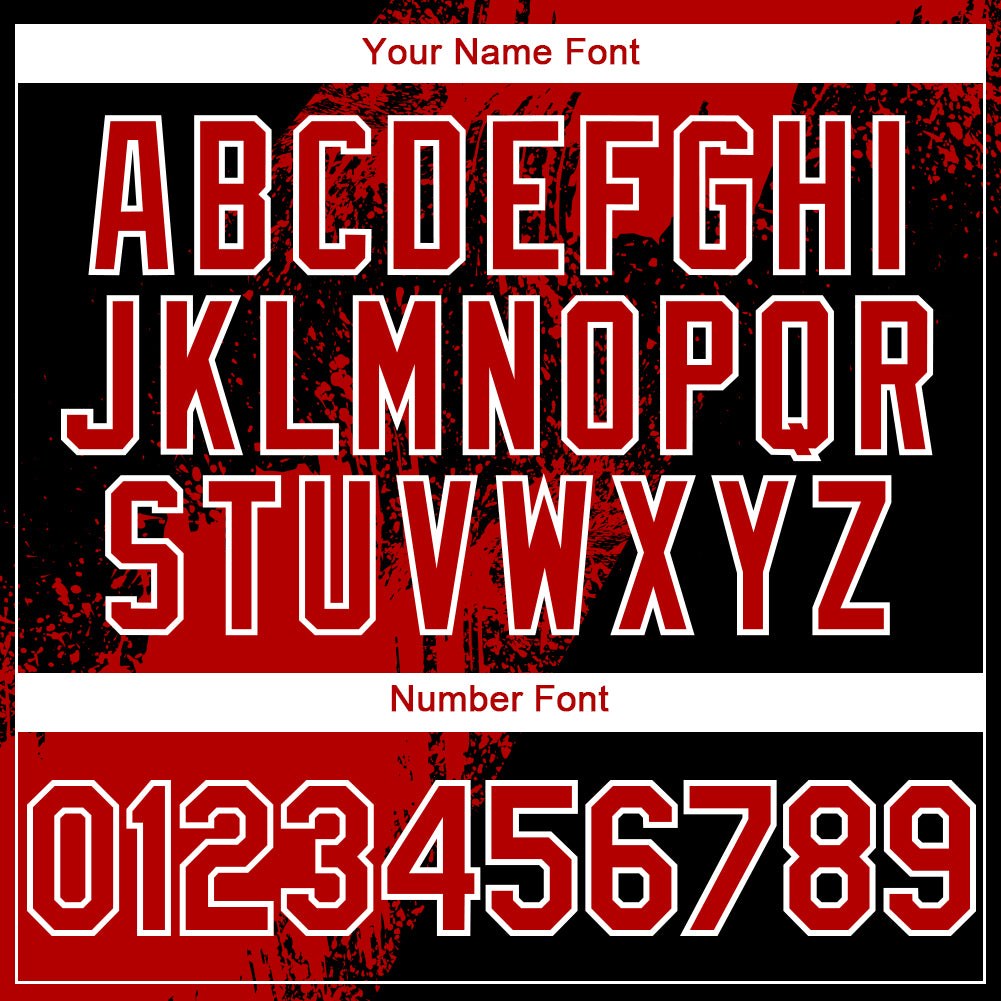 Custom Red Black-White 3D Pattern Abstract Brush Stroke Two-Button Unisex Softball Jersey photo 5