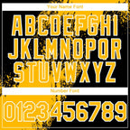 Custom Gold Black-White 3D Pattern Abstract Brush Stroke Two-Button Unisex Softball Jersey photo 5