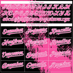 Custom Pink Black-White 3D Pattern Abstract Brush Stroke Two-Button Unisex Softball Jersey photo 4
